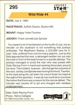 1992 Jockey Star #295 Wild Ride #4 - Frank Iannelli / Joe Spinale Back